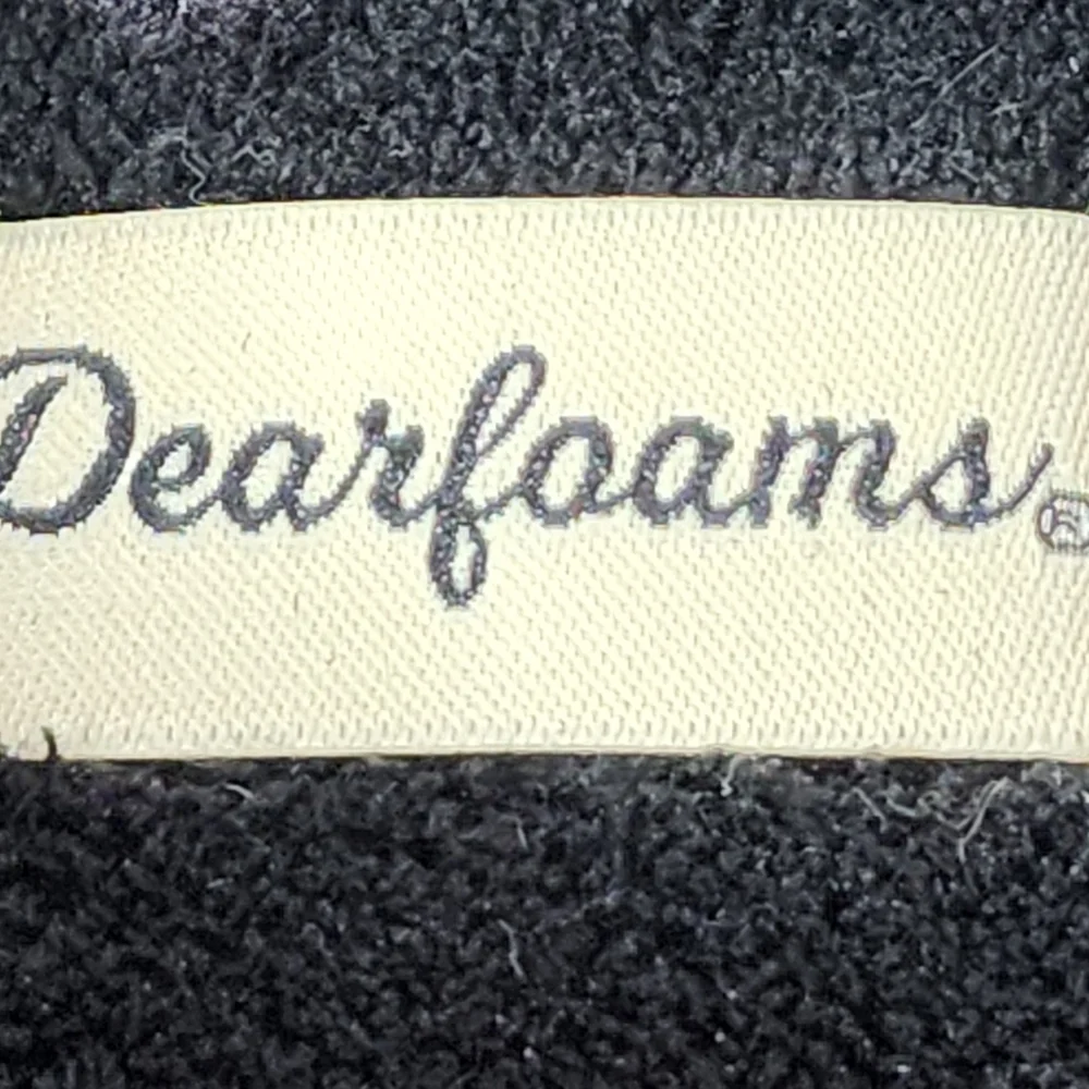 Dearfoam mens slippers black memory foam comfort in out washable size 13-14 xlrg